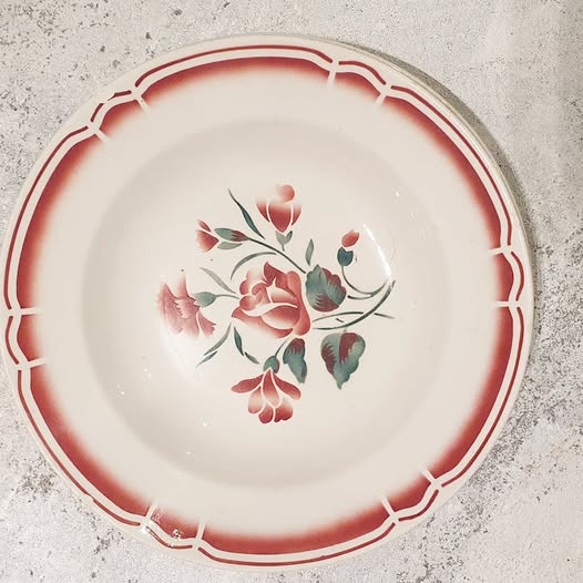 Borden Brocant fleur rouges